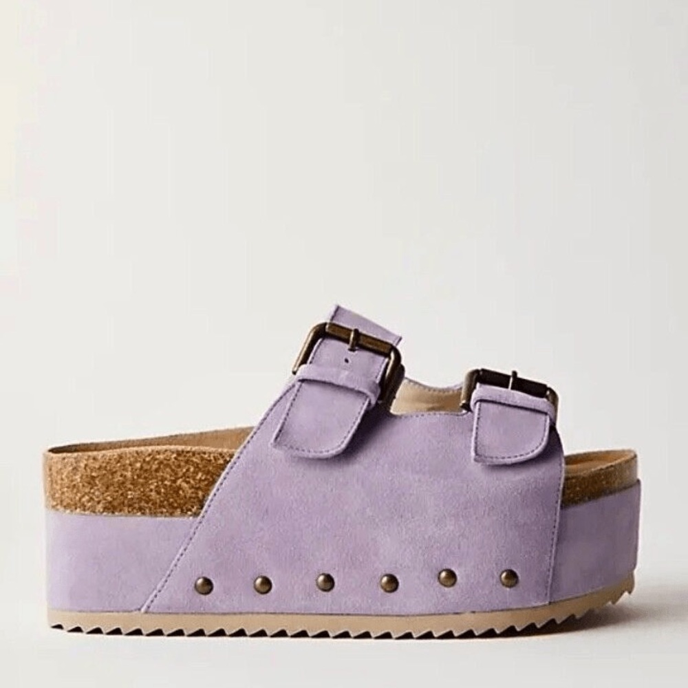 Free People/Intentionally Blank Rule Breaker Sandal Lavender Suede-Purple - Picture 2 of 8